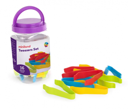 Jucarii +2 Ani - Miniland Set 16 pensete pentru dezvoltarea motricitatii
