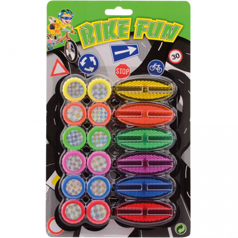 Játékok 50 RON alatt - Set 18 elemente reflectorizante pentru bicicleta