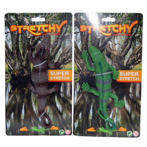 Jucarii 3-5 ani - UP Int'l-Set 2 crocodili super elastici din silicon, verde/maro, 25 cm
