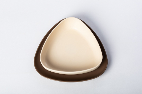 Set 2 farfurii, eKoala, BIOplastic, White/Brown [4]