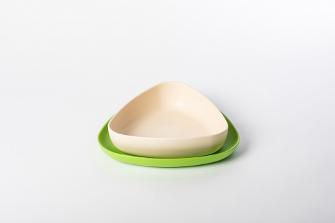 Ekoala-Set 2 farfurii, eKoala, BIOplastic, White/Green [3]