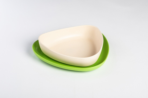 Ekoala-Set 2 farfurii, eKoala, BIOplastic, White/Green [2]