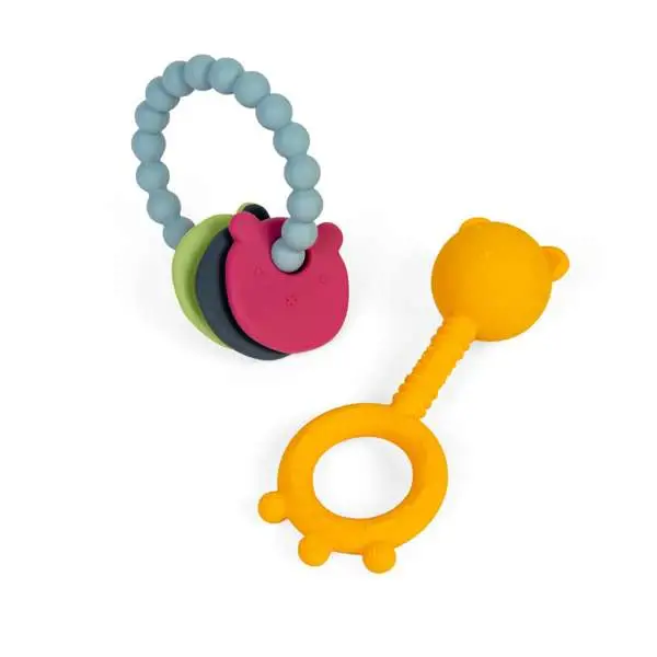 Jucarii 0-12 luni - BIGJIGS Toys-Set 2 jucarii dentitie - Ursulet