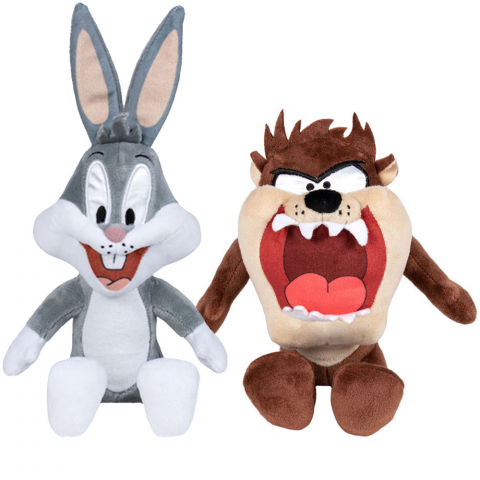 Jucarii 0-1 ani - Set 2 jucarii din plus Bugs Bunny 18 cm si Diavolul Tasmanian 16 cm (sitting)