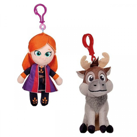 Jucarii 0-1 ani - Play by Play-Set 2 jucarii din plus cu breloc Anna si Sven, Frozen, 12/15 cm
