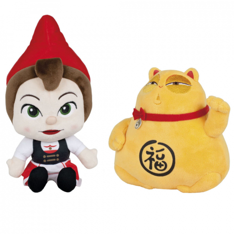 Jucarii 0-1 ani - Set 2 jucarii din plus Juliete 28 cm & Lucky Cat 21 cm, Sherlock Gnomes