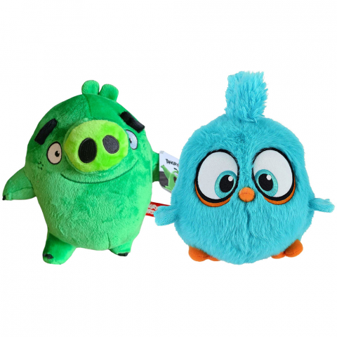 Jucarii 0-1 ani - Set 2 jucarii din plus Leonard 20 cm si Blue Bird 18 cm, Angry Birds