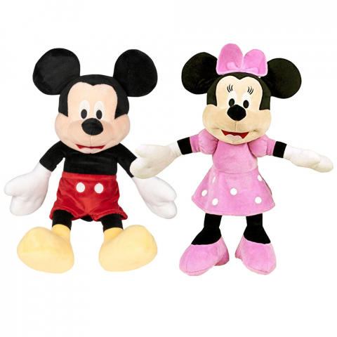 Jucarii 0-1 ani - Set 2 jucarii din plus Mickey Mouse & Minnie Mouse 26 cm