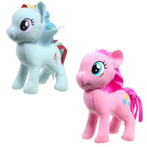 Jucarii 0-1 ani - Set 2 jucarii din plus My Little Pony (Rainbow Dash, Pinkie Pie), 13 cm