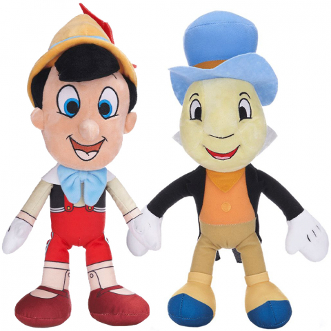 Jucarii 0-1 ani - Set 2 jucarii din plus Pinocchio si Jiminy Cricket, 35 cm