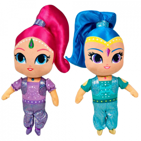 Jucarii 0-1 ani - Set 2 jucarii din plus si material textil Shimmer & Shine 30 cm