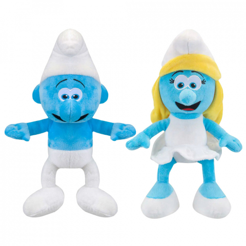 Jucarii 0-1 ani - Set 2 jucarii din plus Smurf si Smurfette, The Smurfs, 20 cm