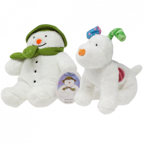 Jucarii 1-3 ani - Rainbow Designs-Set 2 jucarii din plus Snowman 16 cm & Snowdog 15 cm, Snowman