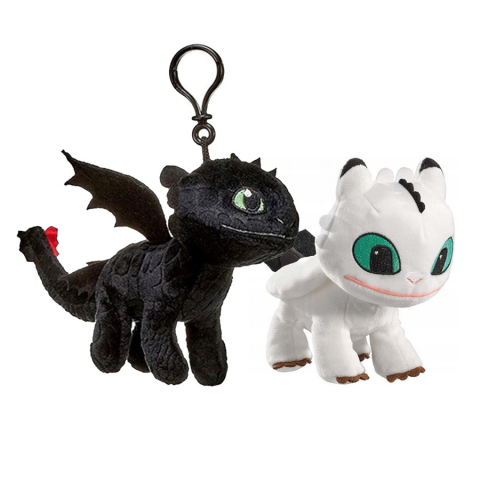 Jucarii 0-1 ani - Set 2 jucarii din plus Toothless 20 cm si Pouncer 16 cm