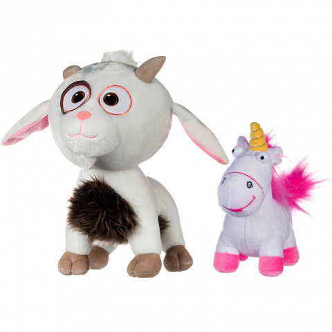 Jucarii 0-1 ani - Set 2 jucarii din plus Unigoat 27 cm si Unicorn 16 cm, Minions