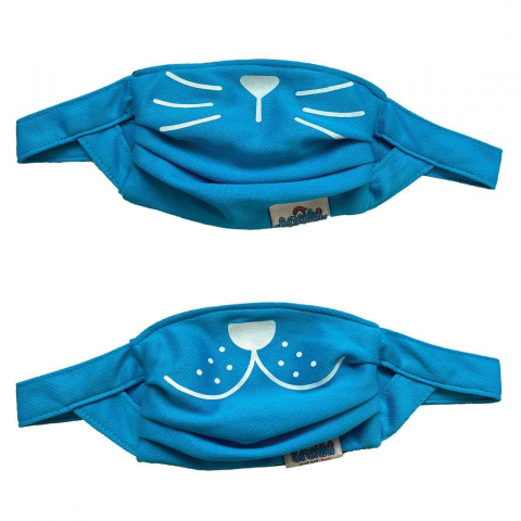 Jucarii 1-3 ani - Trunki-Set 2 masti faciale reutilizabile (acoperitoare fata), Trunki, Albastru
