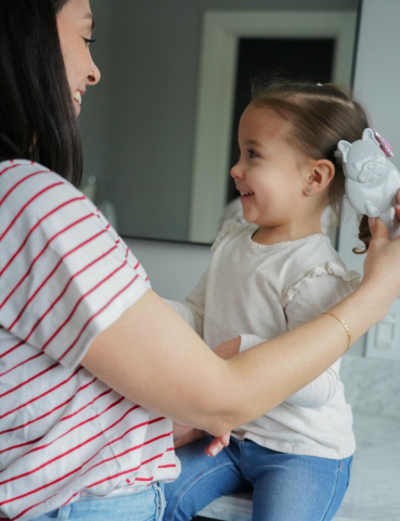 Set 2 Piese Pieptan+Perie Bebe, Melii, Model Bulldog [1]