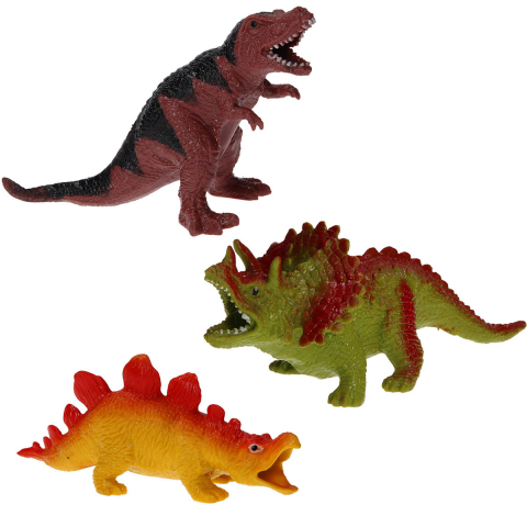 Játékok 3-5 éveseknek - Set 3 dinozauri super elastici din silicon, 16 - 19 cm