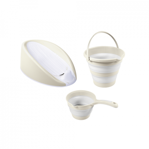 Jucarii 1-3 ani - Dolu Nuve-Set 3 in 1 cu suport anatomic pentru cadita - Bej