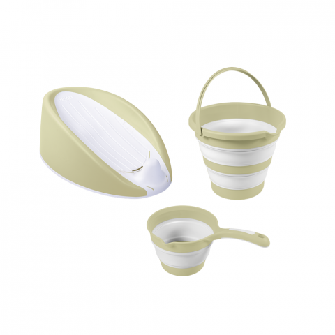 Jucarii 1-3 ani - Dolu Nuve-Set 3 in 1 cu suport anatomic pentru cadita - Verde Eco