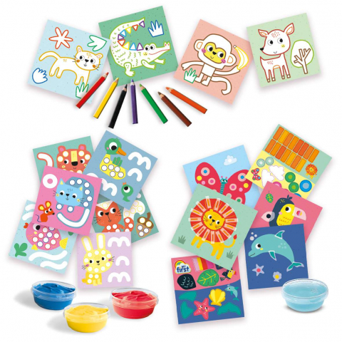 SES Creative-Set 3 In 1 De Pictat Cu Degetul, De Colorat Si De Lipit [1]