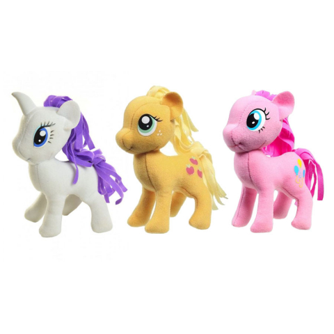 Jucarii 0-1 ani - Set 3 jucarii din plus My Little Pony (Rarity, Apple Jack, Pinkie Pie), 13 cm