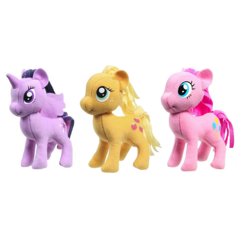 Jucarii 0-1 ani - Set 3 jucarii din plus My Little Pony (Twilight, Applejack, Pinkie Pie), 13 cm
