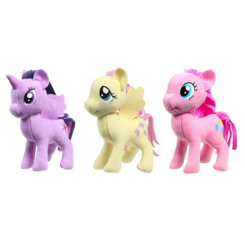 Jucarii 0-1 ani - Set 3 jucarii din plus My Little Pony (Twilight, Fluttershy, Pinkie Pie), 13 cm