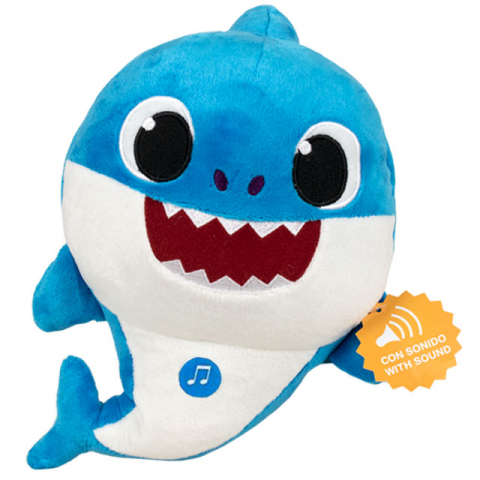 Play by Play-Set 3 jucarii muzicale din plus Baby, Mummy & Daddy Shark, 18 cm [3]