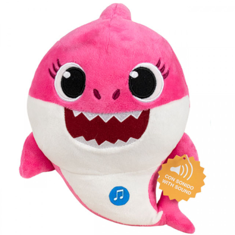 Play by Play-Set 3 jucarii muzicale din plus Baby, Mummy & Daddy Shark, 18 cm [2]