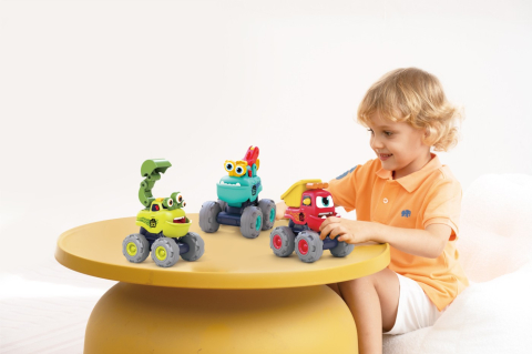 Jucarii Bebe-Set 3 Masinute De Constructie Monstruletii Amuzanti Cu Frictiune [2]