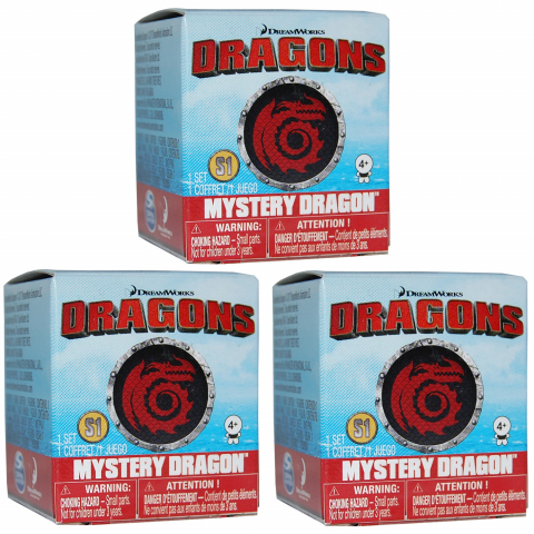 Játékok 50 RON alatt - Set 3 mini-figurine surpriza Dragons, 3 cm