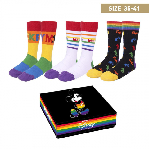 Játékok 3-5 éveseknek - Set 3 perechi sosete Mickey Mouse Rainbow, 35-41