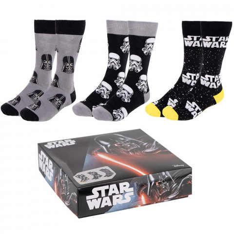 Jucarii 3-5 ani - Cerda-Set 3 perechi sosete Star Wars, 35/41