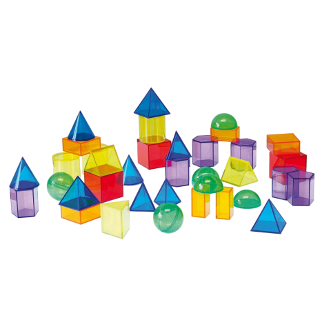 Cadouri copii - Set-36-corpuri-geometrice-translucide-pentru-tablete-si-mese-luminoase-TickiT