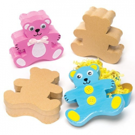 Lucru manual copii - Baker Ross Set 4 cutiute din carton de decorat Ursuleti