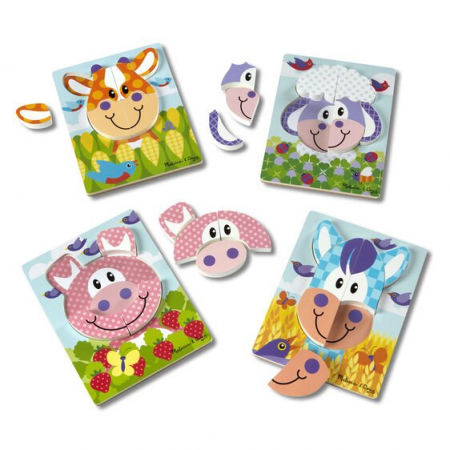 Materiale gradinita - Melissa-Doug-Set-4-puzzle-Animale-domestice