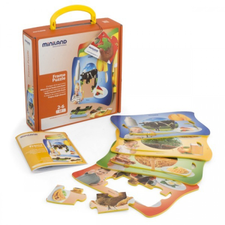 Baba ajándékok - Miniland Set 4 puzzle De unde provin alimentele