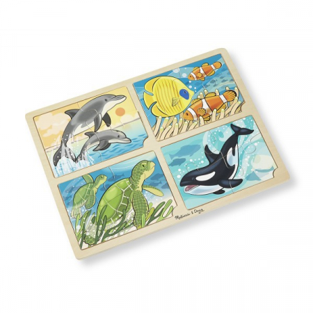 Melissa & Doug Set 4 puzzle lemn Viata marina [2]
