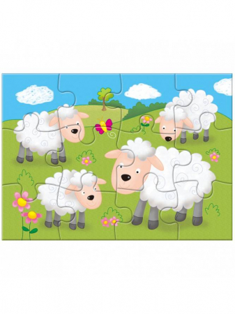 Háziállat figurák - Galt-Set-4-puzzle-uri-Animale-de-la-ferma-12-piese