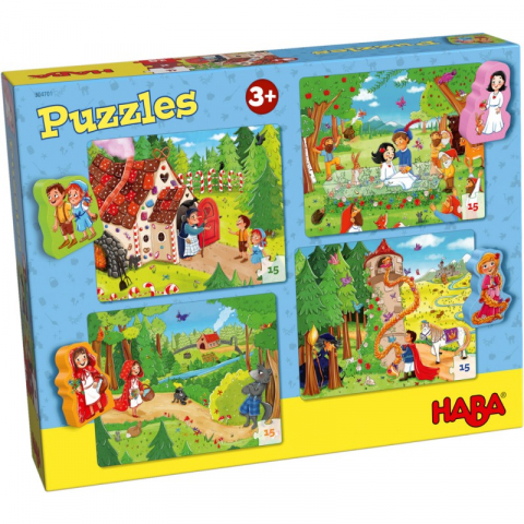 Jucarii 3-5 ani - Haba-Set 4 puzzle-uri cu figurine In lumea basmelor, HABA