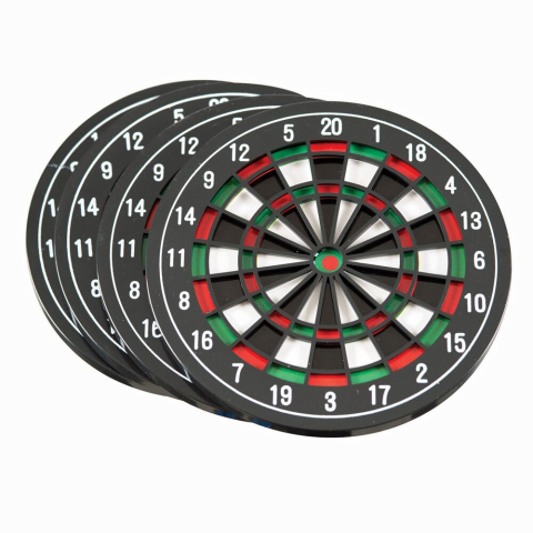 Set 4 suporturi pahare, Placa Darts 11 cm, Funtime, plastic [1]