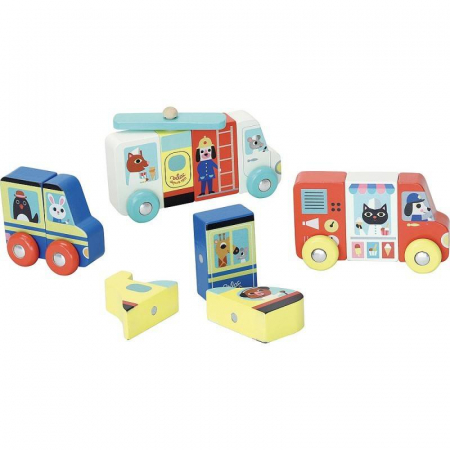 Keresztelő ajándékok - Vilac-Set-4-vehicule-magnetice-din-lemn