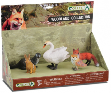 Háziállat figurák - Collecta-Set-5-figurine-Animale-din-padure-pictate-manual-LPP-Collecta