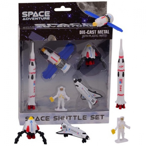 Jucarii 3-5 ani - UP Int'l-Set 5 figurine din metal/plastic - Vehicule spatiale
