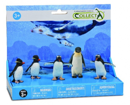 Figurine - Collecta Set 5 figurine pictate manual Pinguini