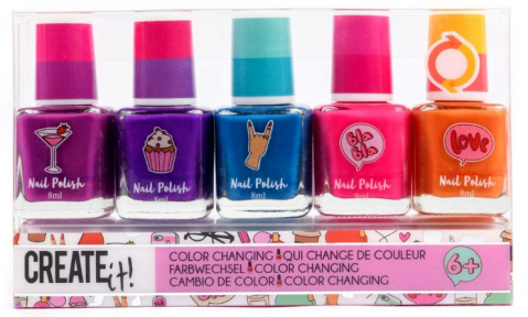 Cadouri botez - Set-5-lacuri-de-unghii-culori-schimbatoare,-Create-It-Create-It