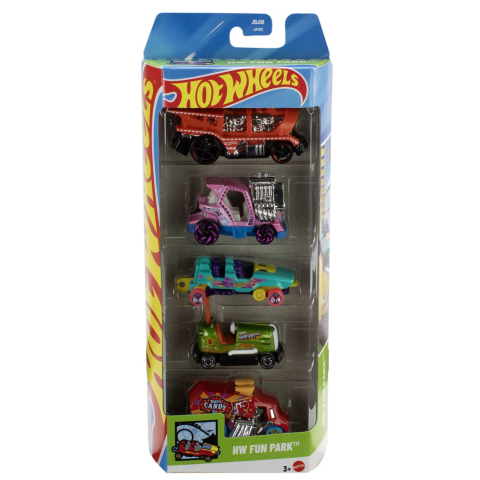 Oktató játékok - Set 5 Masini Hot Wheels Hw Fun Park