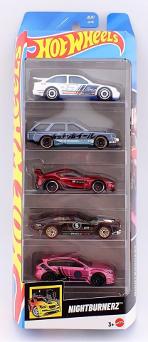 Jucarii educative - Mattel-Set 5 Masini Hot Wheels Nightburnerz