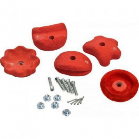 Accesorii locuri de joaca - KBT-Set 5 pietre de catarat escalada mici, rosii, KBT